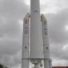 Réplica do foguete Ariane V, no Centro Espacial em Kourou - Guiana  Francesa
